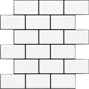 10 Sheet Peel and Stick Tile Kitchen Bathroom Backsplash Grey White Brick Stick